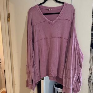 Easel Mauve V-Neck Tunic